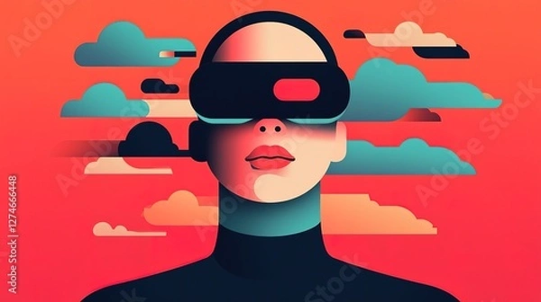 Fototapeta Virtual reality innovation transforming digital strategies in business abstract art futuristic conceptual view