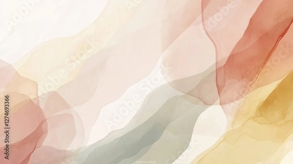 Obraz Abstract Watercolor Landscape: Earthy Tones and Fluid Forms