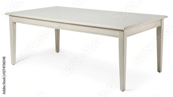 Fototapeta Rectangular Dining Table on White Background