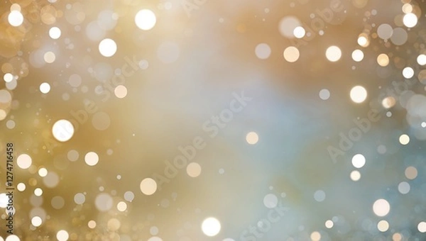 Fototapeta An enchanting golden abstract design featuring captivating bokeh.