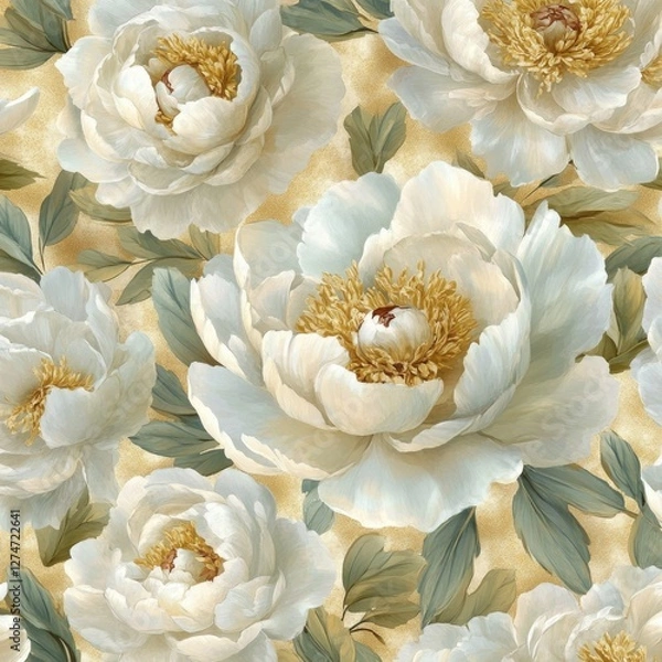 Fototapeta Peony Pattern Wallpaper