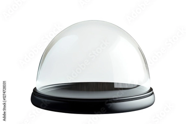 Obraz Elegant glass dome sitting on a black base, perfect for displaying collectibles in a modern setting isolated on transparent background