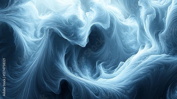 Obraz Blue swirling cloudscape, abstract art background