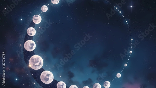 Obraz Line of Many Moon Rotation