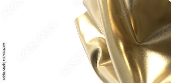 Obraz Golden fabric flowing like liquid gold Luxury and elegance gold fabric luxury texture