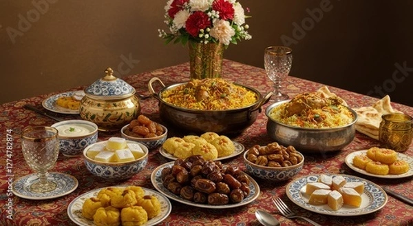 Obraz Eid Mubarak Traditional Feast Table