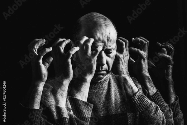 Obraz Person in panic, stress burnout