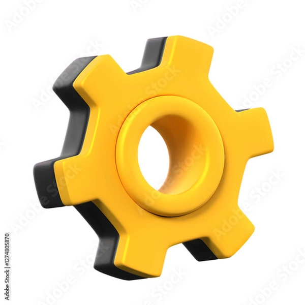 Fototapeta Gears 3D Icon with transparent background (HD)	
