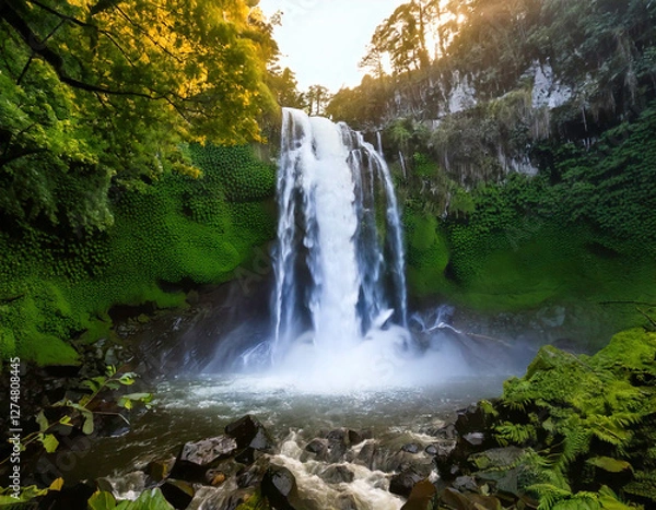 Fototapeta Energetic Waterfall Mist Textures