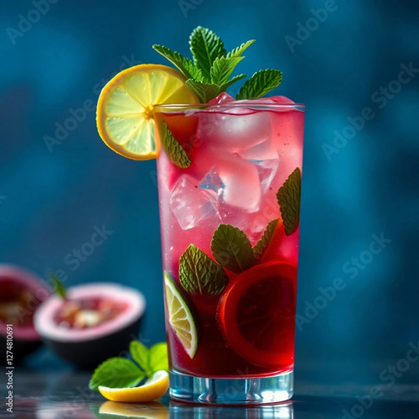 Obraz Passion Fruit Mojito - Muddled Mint and Lime Cocktail