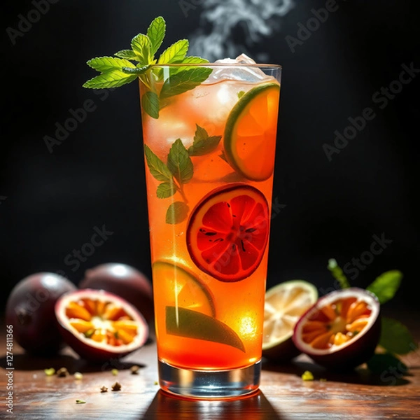 Obraz Passion Fruit Mojito - Muddled Mint and Lime Cocktail