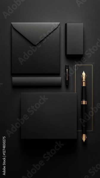 Obraz Elegant Black Stationery