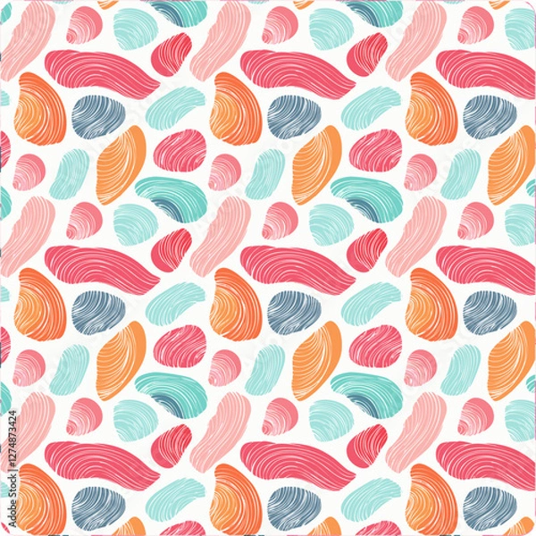 Fototapeta Colorful geometric pattern, abstract print background vector illustration