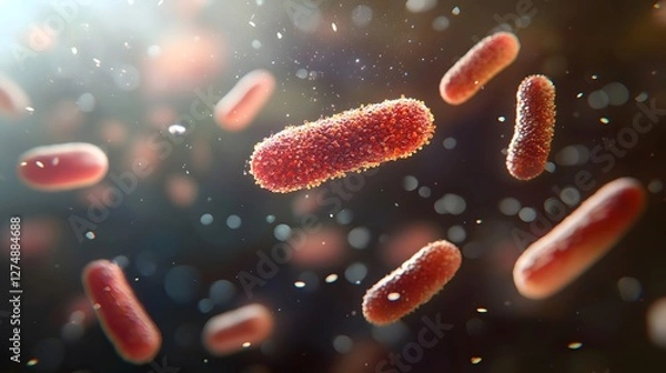 Obraz Texture patterns of bacterial reproduction under a microscope