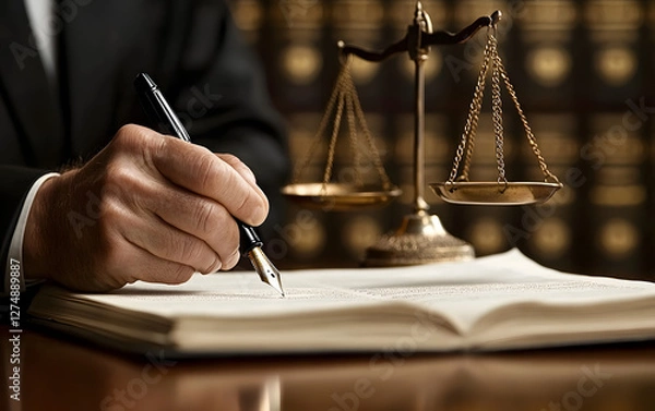 Fototapeta judge gavel and book