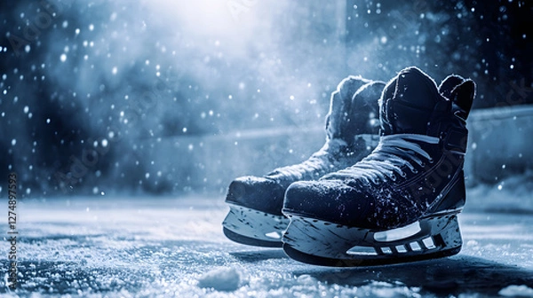 Obraz ice skates on ice