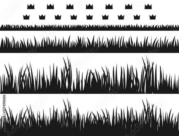 Obraz 草のイラストセット　モノクロバージョン