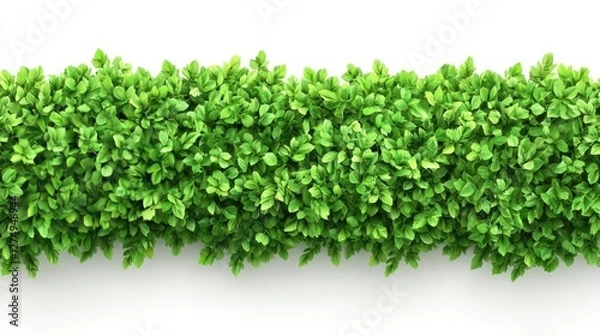 Fototapeta Vividly detailed vector seamless grass border in lush bright green tones set against a pristine white background for creative design applications