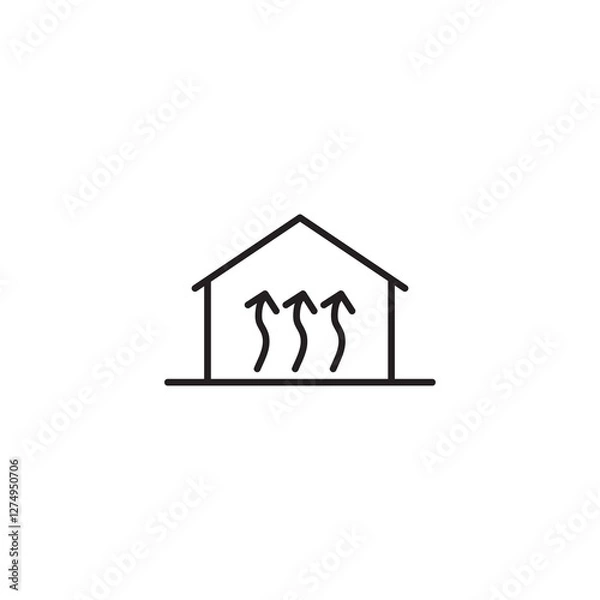 Fototapeta Underfloor heating icon, vector simple trendy style illustration for web and app..eps
