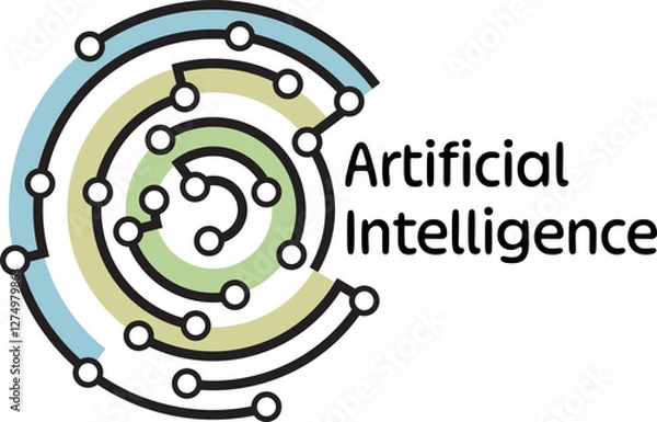 Fototapeta circle circuits colors connect ai network