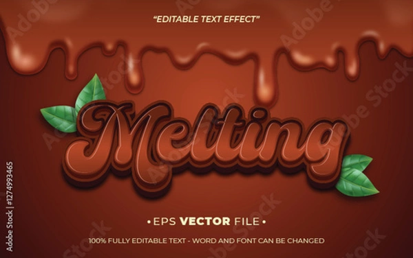 Obraz Melting editable text effect vector template with realistic 3d style