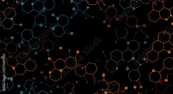 Fototapeta Hexagons pattern. Geometric abstract background with simple hexagonal elements. Medical, technology, or science design.