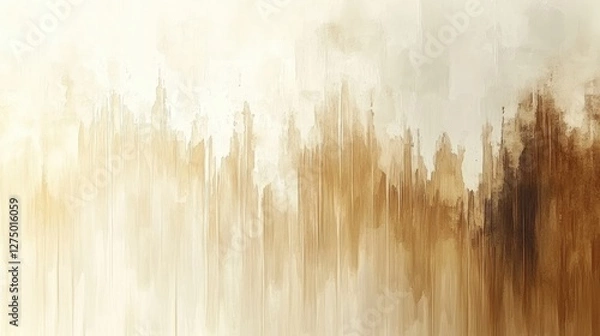 Fototapeta Abstract cityscape painting, warm tones, soft lighting.  Possible use wallpaper, background, graphic design