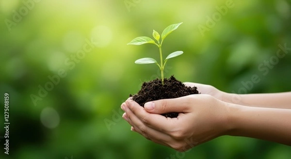 Fototapeta "Seeds of Hope: Nurturing Growth and Sustainability for a Greener Future"