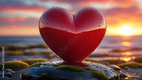 Obraz heart on the beach