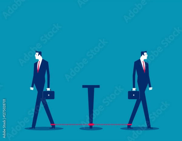 Fototapeta Business people with going round and round. Business vector flat style