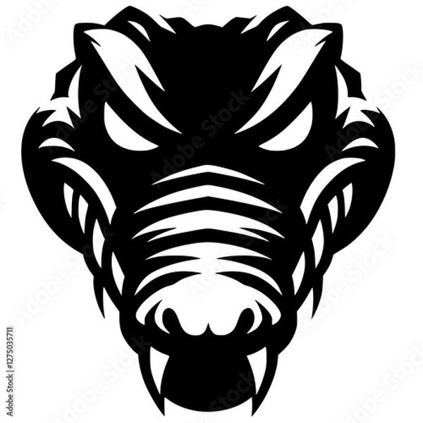 Obraz Crocodile face silhouette vector design