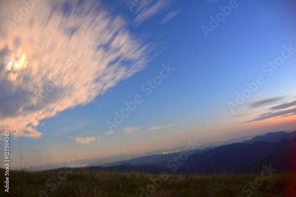 Obraz beautiful sunset in the mountains