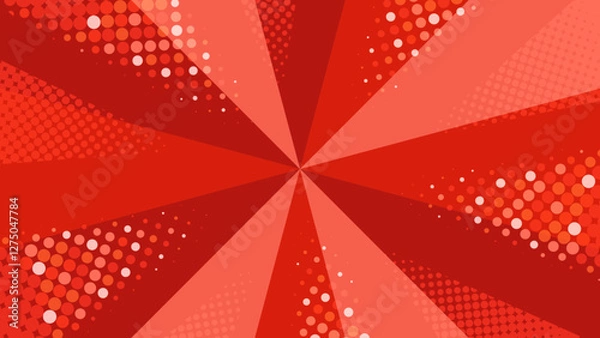 Fototapeta 赤いキラキラしているサンバースト、集中線の背景ベクターイラスト
