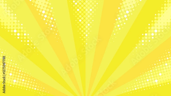 Fototapeta 黄色いポップアートな下側のサンバーストの背景ベクターイラスト