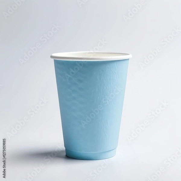 Fototapeta Light Blue Disposable Paper Coffee Cup