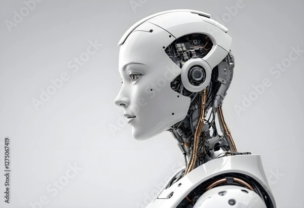 Fototapeta Profile of a Female Humanoid Robot