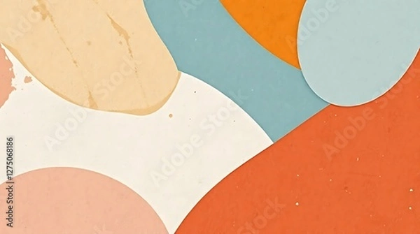 Fototapeta Abstract Geometric Art Featuring Circles and Curved Shapes in Earthy Tones