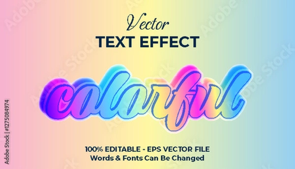 Fototapeta Colorful editable text effect template