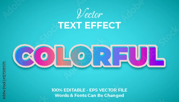 Fototapeta Colorful editable text effect template