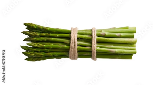 Fototapeta Fresh green asparagus tied with twine, perfect for healthy meals and gourmet dishes.