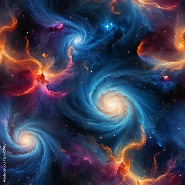 Obraz Cosmic Nebula Swirls Abstract Space Art