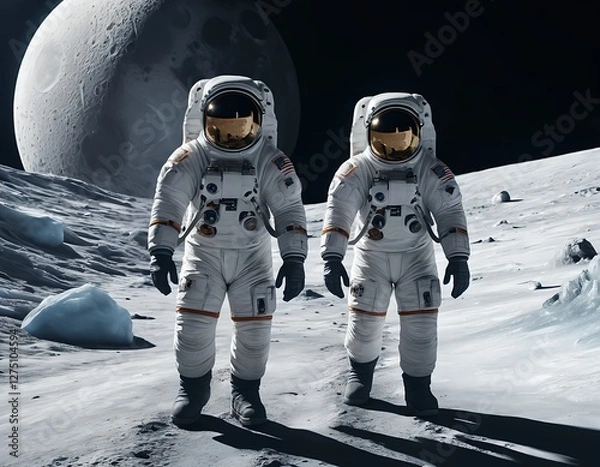 Fototapeta Astronauts on the Moon
