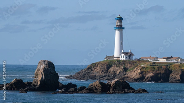 Fototapeta Pigeon Point Light Station State Historic Park on the California coastline south of San Francisco on the Cabrillo Highway.