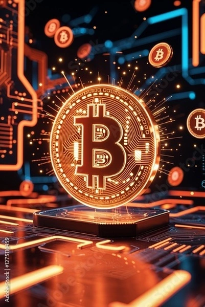 Obraz bitcoin in digitals