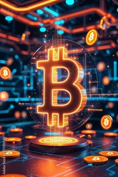Obraz bitcoin in digitals