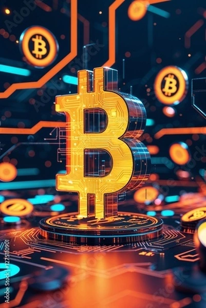 Obraz bitcoin in digitals