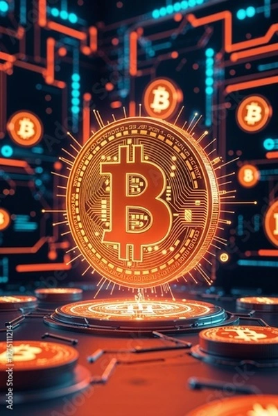 Obraz bitcoin in digitals