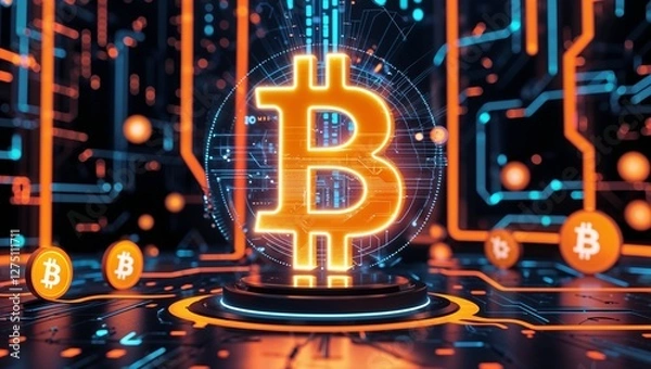 Obraz bitcoin in digitals