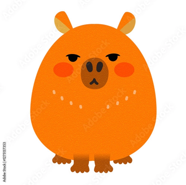 Fototapeta カピバラのキャラクターイラスト