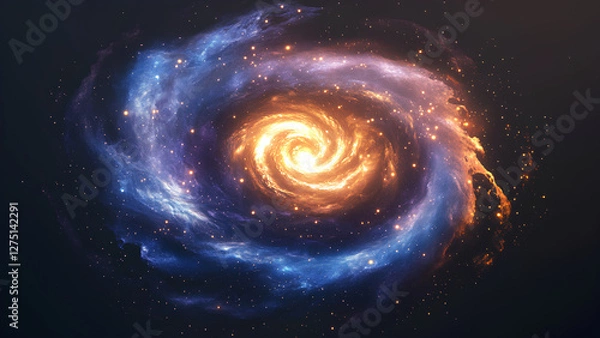 Fototapeta Stunning Spiral Galaxy with Glowing Nebula